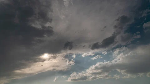 Accelerated movement of clouds in the sky. Timelapse. Video stock 159957745