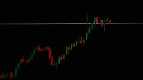 Accelerated movement exchange graph in form of candles on black background Stock Footage 132082913