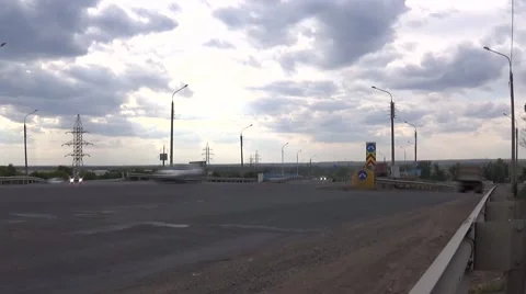 Accelerated movement of vehicles on the road Stock Footage 53842696