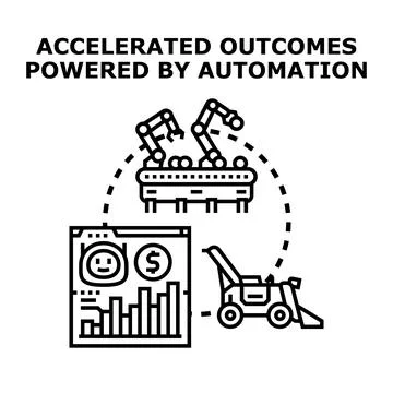 Accelerated outcomes powered by automation concept development Stock Illustration