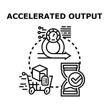 Accelerated output concept optimizing business process efficiency Ilustración de archivo