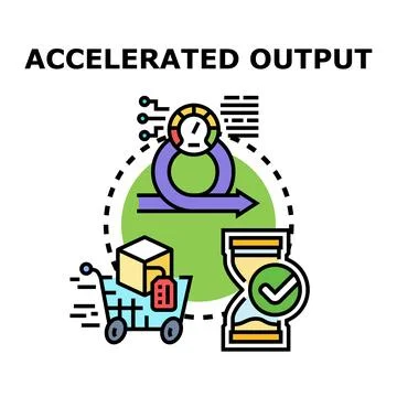 Accelerated output concept optimizing business process efficiency Ilustración de archivo