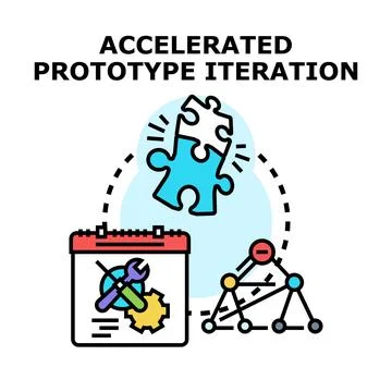 Accelerated prototype iteration development process concept イラスト素材