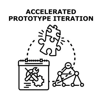 Accelerated prototype iteration development process concept イラスト素材