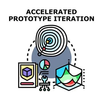 Accelerated prototype iteration process developing new products Stock Illustration
