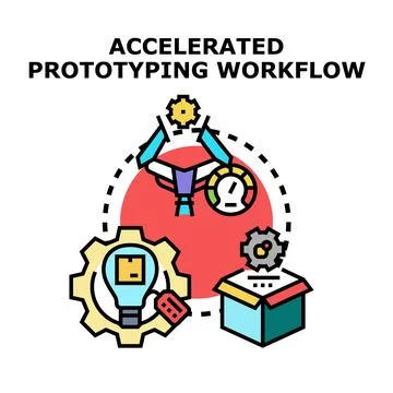 Accelerated prototyping workflow concept illustration 스톡 일러스트