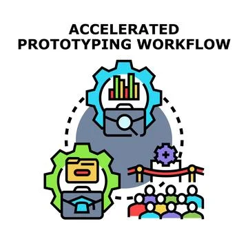 Accelerated prototyping workflow creating product development process Stockillustratie