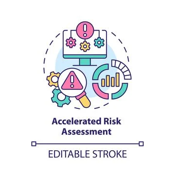 Accelerated risk assessment concept icon Stock Illustration