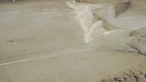 Accelerated shooting of the floor alignment with a concrete screed. Stock Footage 263758633