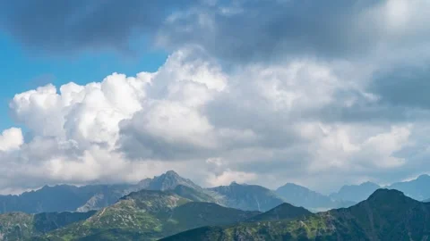 Accelerated Summer Skyscape Over The Tatra Peaks Stock Footage 308190367