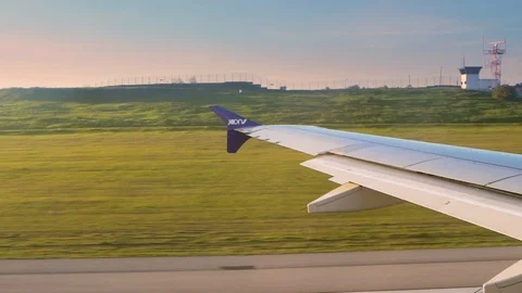 Accelerated time lapse of Joon airplane preparing for take off Stock Footage 110817456