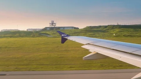 Accelerated time lapse of Joon airplane preparing for take off Stock Footage 110817471