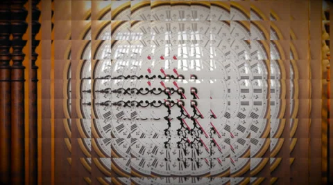 Accelerated time on vintage clock Stock Footage 32451789