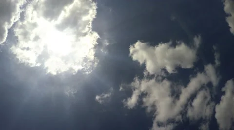Accelerated Timelapse of Overhead Clouds and Sun Video stock 49367058