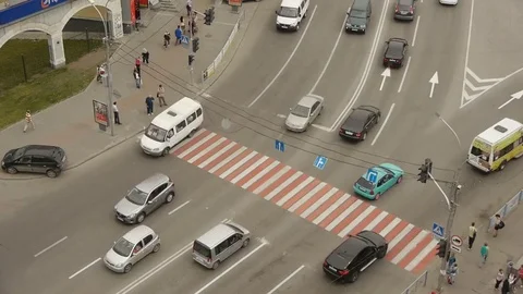 Accelerated traffic in the city Stock Footage 81544788