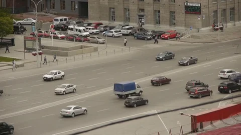 Accelerated traffic in the city Stock Footage 81544807