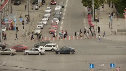 Accelerated traffic in the city Stock Footage 81544820