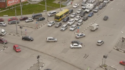 Accelerated traffic in the city Stock Footage 81545066