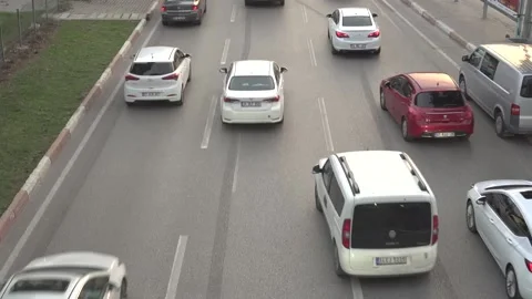 Accelerated Video. In the Frame High Traffic Cars On The Road. Stock Footage 170609532
