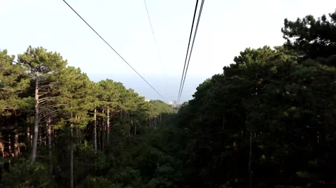 Accelerated video shooting descent to the cable car Stock Footage 67210143