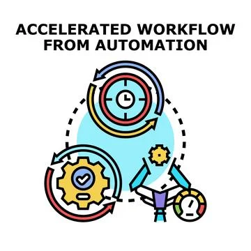 Accelerated workflow from automation concept vector illustration Stockillustratie