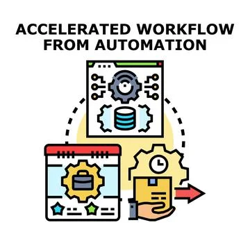 Accelerated workflow from automation concept vector illustration Illustrazione stock