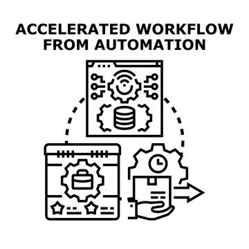 Accelerated workflow from automation concept vector illustration Stock Illustration