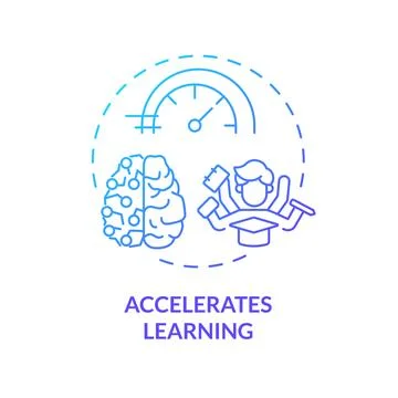Accelerates learning blue gradient concept icon Stock Illustration