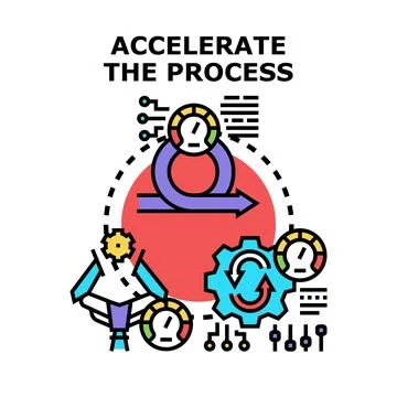 Accelerating business process workflow efficiency concept Stock Illustration