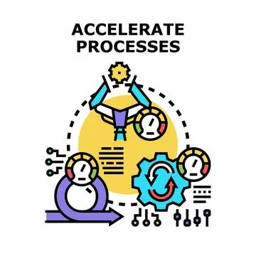 Accelerating business processes and workflow optimization Stock Illustration