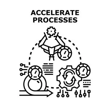 Accelerating business processes and workflow optimization Stock Illustration
