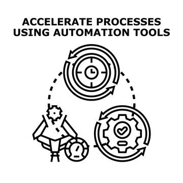 Accelerating business processes using automation tools イラスト素材