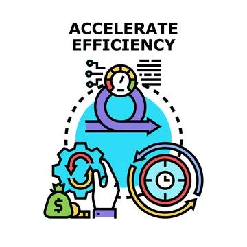 Accelerating efficiency with business process improvement concept Stock Illustration