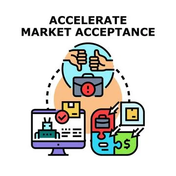 Accelerating market acceptance process and product adoption Stock Illustration