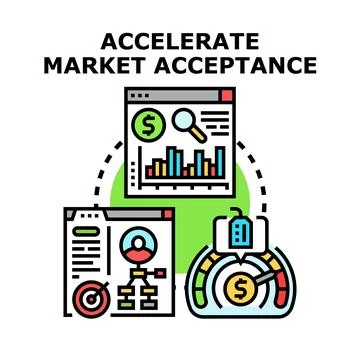 Accelerating market acceptance process vector concept Stock Illustration