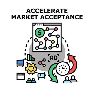 Accelerating market acceptance strategy and business growth Stock Illustration