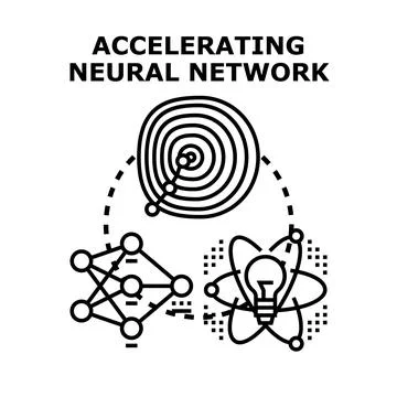 Accelerating neural network development and artificial intelligence concept Stock Illustration