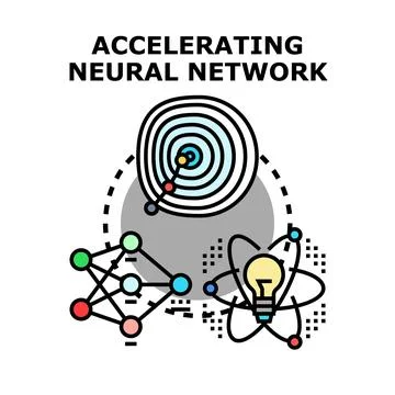 Accelerating neural network development and artificial intelligence concept 스톡 일러스트