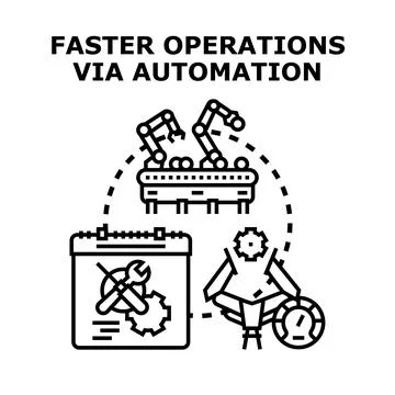 Accelerating operations using industrial automation technology concept Stock Illustration