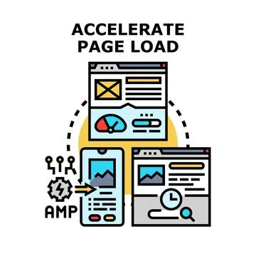 Accelerating page load speed for web content Stock Illustration