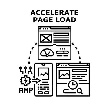 Accelerating page load speed for web content Stock Illustration