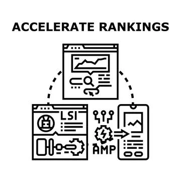 Accelerating search engine rankings through effective web optimization 库存插图