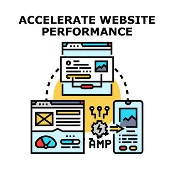 Accelerating website performance for mobile device optimization 库存插图