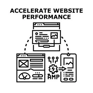Accelerating website performance for mobile device optimization Stock Illustration