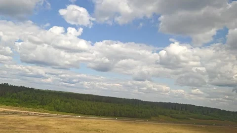 Acceleration of the aircraft on the runway Stock Footage 328454259