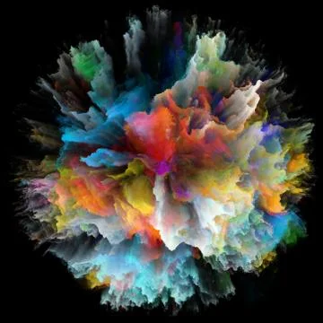 Acceleration of Colorful Paint Splash Explosion Stock Illustration