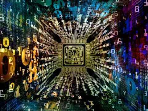 Acceleration of Computer CPU Stock Illustration