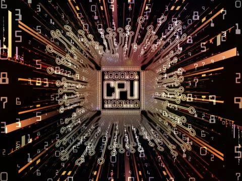 Acceleration of Computer CPU 库存插图