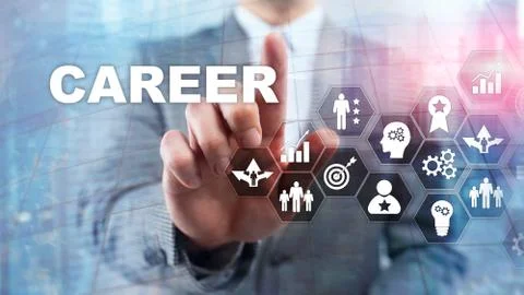 Acceleration concept personal development growth. Career business on blurred Foto stock