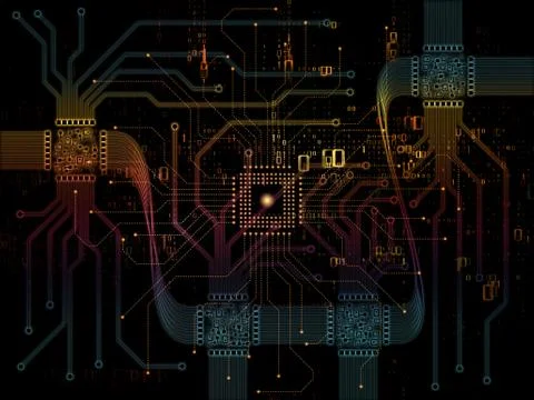 Acceleration of CPU Realm Stock Illustration